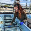 Lauren Speare sampling corals in the lab. 
