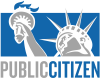 Logo for Public Citizen with an abstract statue of liberty