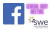 Graphic with the Facebook and SWE logos with "General Body Meeting" written on it.