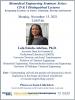 Seminar Speaker: Lola Eniola-Adefeso, Ph.D., University of Michigan. “Understanding cell-cell particle-cell interaction in blood: Implication in the design and clinical translational of vascular-targeted drug carriers”