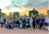 GTL First-Year Semester Abroad students with Professor Vicki Birchfield at Metz' Mirabelle Festival