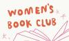 Graphic with "Women's Book Club" and a sketch of a book on it.
