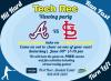 Blue background with Atlanta A vs Cardinal St. Louis image in Center