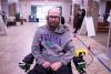 man in wheelchair with magtrack device