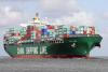 Container ship at sea.