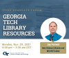 Graduate forum flyer with image of Jay Forrest and info text