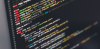 Computer screen with programming code