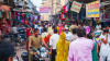 stock photo of a crowded street in India