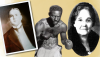 Old-school images of Edward "Buck" Buchanan, Ezzard Charles, and Alice Harrell Strickland on a gold background