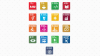 17 colored blocks with each one listing one of the 17 sustainable development goals