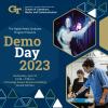 DM Demo day april 12 at 12:30 in TSRB 2023 Image with people using interactive creative technology