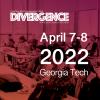 Flyer that shows an architecture student audience in the background, with text that reads "Divergence in Architectural Research, April 7-8, 2022" in the foreground.