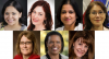A collage featuring portrait photos of Lucero Aradillas, Stéphanie Boulard, Shatakshee Dhongde, Mayumi Cole, Mary McDonald, Kaye Husbands Fealing, Karen Head