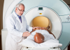 stock photo of a doctor with an MRI patient