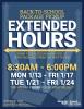 Flyer for extended hours for package pickup at the Georgia Tech Post office