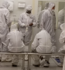 GSMST Students in the gowning area of the GT IEN Cleanrooms