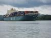 Cargo ship travels through Panama Canal