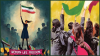 Illustrations of Iranian protestors