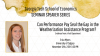 Graphic promoting the speaker series event with a photo of Erica Myers and black text on a gold patterned background