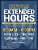 Flyer for extended hours at the Post Office. 