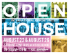 Flyer for OIE's International Opportunities Open Houses. Flyer is composed of different study abroad photos that are washed out with green, purple, teal, yellow, royal blue, pink, and orange colors.