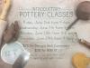 Paper & Clay June Pottery classes on 6/2, 6/7, 6/12 and 6/29.