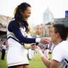 ISyE undergrad Wilson Harmond proposes to his girlfriend, Dana Francisco (ChBe), on Senior Day at the football game against Virginia. The couple are both Georgia Tech cheerleaders.