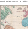 Old map of the atlantic ocean
