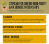 Information on the IAC stipend for unpaid non-profit and service internships.