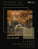 Alumni homecoming tailgate graphic with gold text on a black background