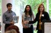 Professor Julie Swann (R) with Sanjana Rao and Aditya Singhal (L), ISyE Leadership Award recipients.