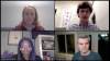 A screenshot of four people on Zoom for the Propel Pitch Competition.