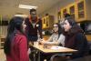 Georgia Tech students speaking with high school students