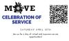 Flyer for MOVE's 2021 Celebration of Service, held on April 10.