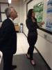 Dr. John P. Holdren interacting with students.