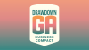 Drawdown Georgia logo with "business compact" underneath. Logo is set against a peach-to-green gradient background.