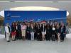 A photo of Students particpating in the EU Study Abroad Program pose at the NATO headquarters in Brussels, Belgium.
