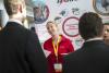 Recruiter talks to students at Georgia Tech Career Fair