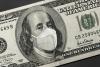 Stock image of a $100 bill with a mask