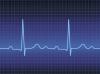 Electrocardiogram trace of the heart