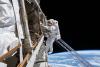 Astronaut Luca Parmitano is pictured tethered to the International Space Station while finalizing thermal repairs on the Alpha Magnetic Spectrometer.