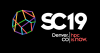SC19 logo on black background