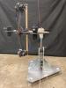 Experimental realization of a swimmer on a sphere with actuated motors on a freely rotating boom arm.