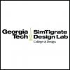 Black and white logo for SimTigrate Design Lab