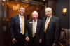 Physicists all: (from left) Dean and former School of Physics Chair Paul Goldbart, former School of  Physics Director Jim Stevenson; and Guest of Honor John Sutherland, PHYS 1962, MS PHYS 1964, Ph.D.  PHYS 1967.