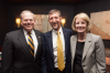 Dean Goldbart (center) with Executive Vice President for Research Steve Cross and Sue Cross.