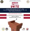 Flyer for SGA and Alpha Phi Alpha's virtual Wreck the Vote, hosted from Sept. 15-17, 2020.